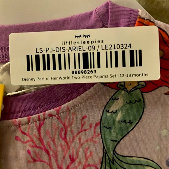Little Sleepies Disney Little Mermaid Part of Her World two-piece bamboo pajamas - Picture 2 of 2